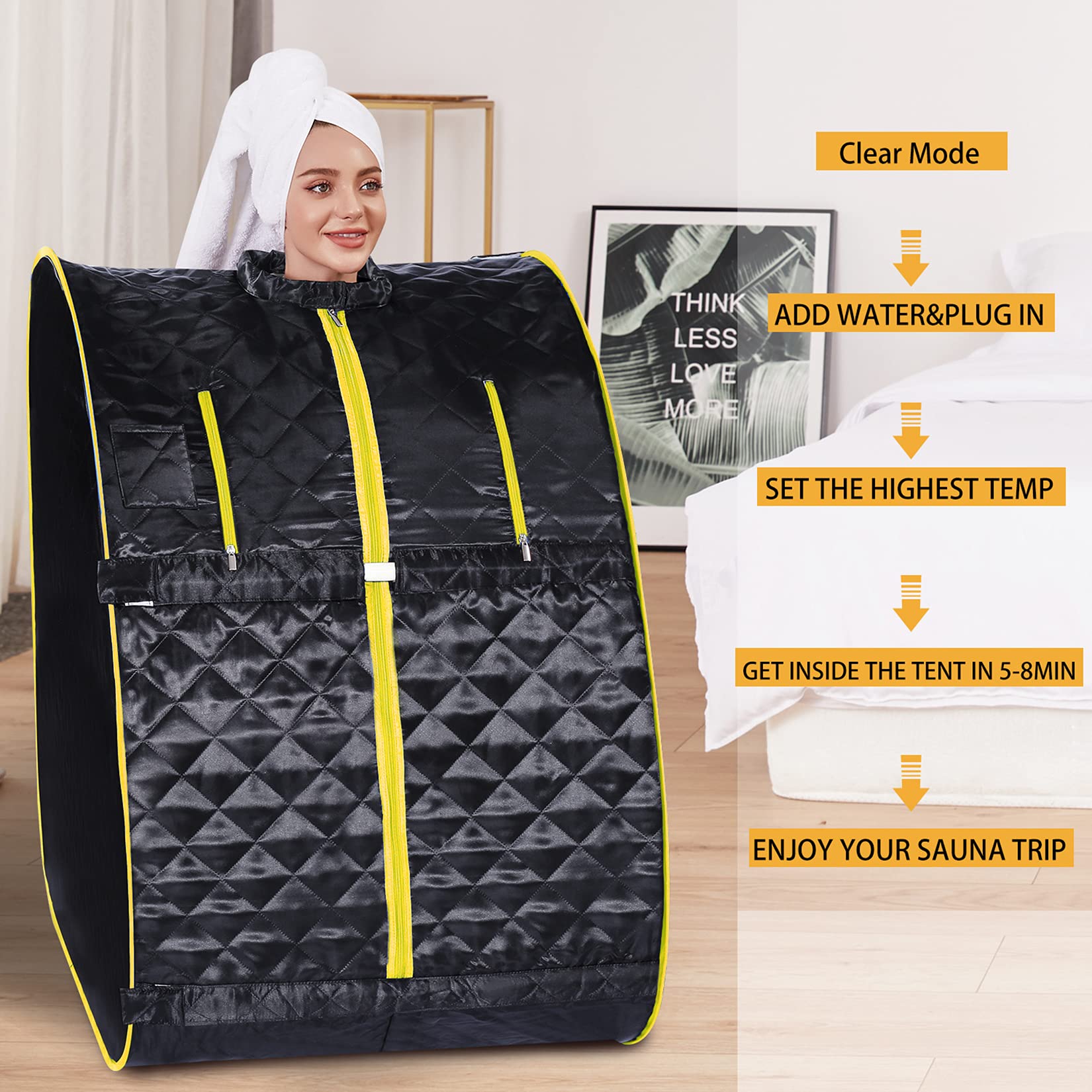OPPSDECOR Portable Steam Sauna Spa with Remote Control, Chair & Timer - Personal Indoor Sauna Tent for Home Use | Therapeutic Relaxation, Detox & Stress Relief | Perfect for Home Spa, Post-Workout Recovery & Self-Care