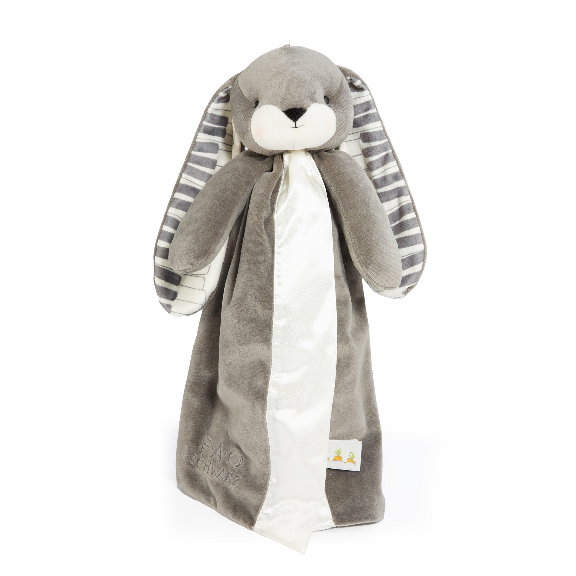 FAO Schwarz 160th Anniversary Nibble Bunny Buddy Plush Blanket - Ultra Soft Fleece Throw for Kids & Adults - Perfect for Cuddling, Nursery Decor, and Gift Giving (Coal)