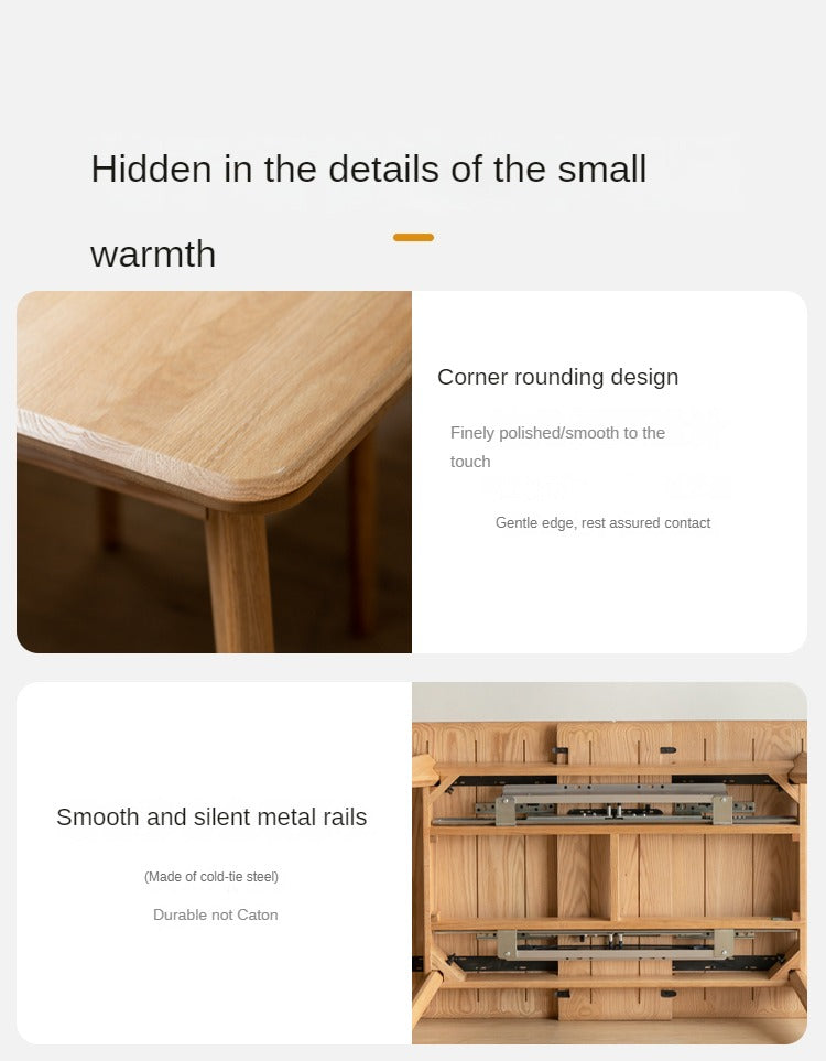 Solid Oak & Ash Wood Nordic Wall Mounted Extendable Dining Table - Space Saving Retractable Design for Small Apartments & Modern Homes