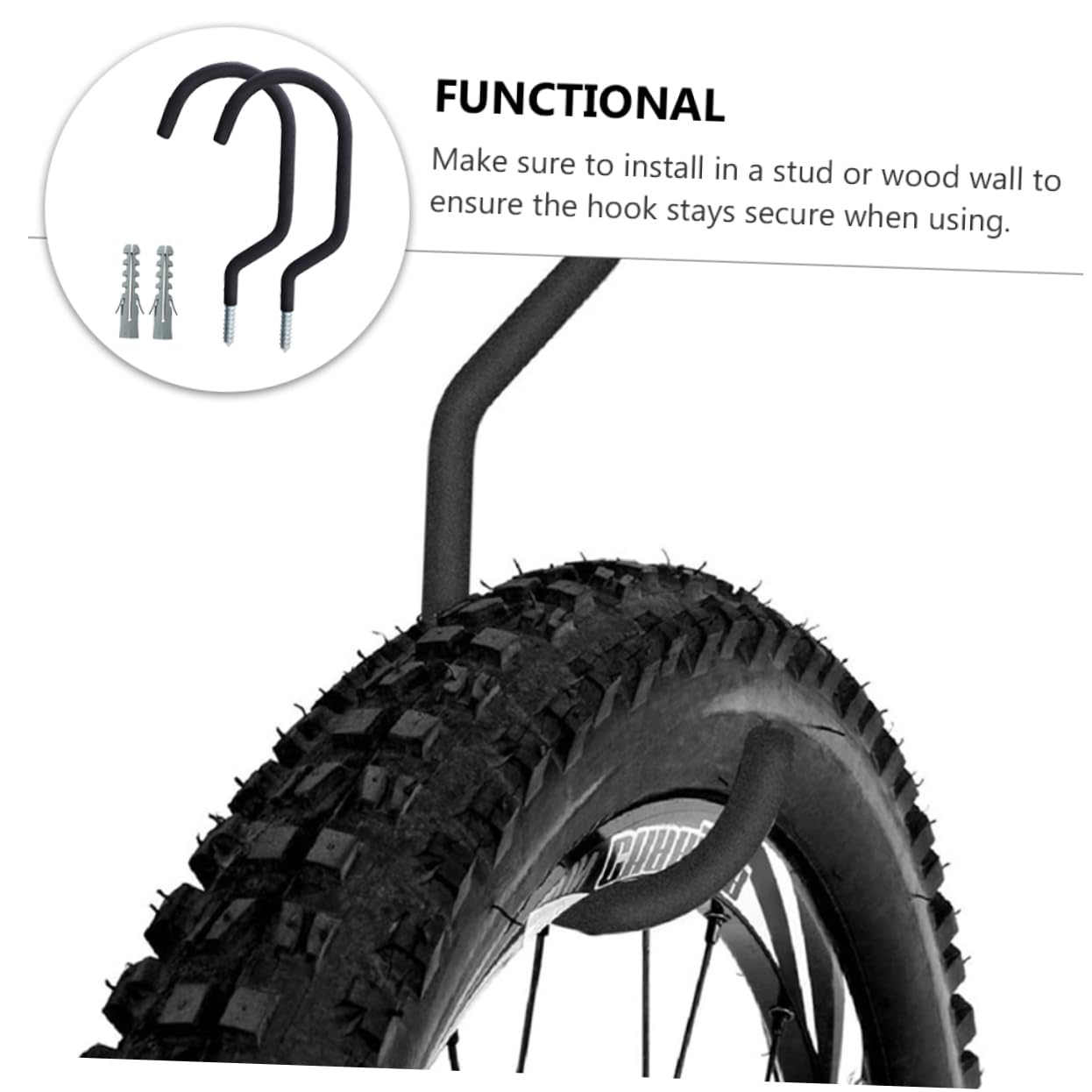 Foldable Bike Hooks - 2 Pack Heavy Duty Steel Wall Mount for Bicycle Storage & Clothes Hanging | Space Saving Solution for Garage, Bedroom & Apartment Organization