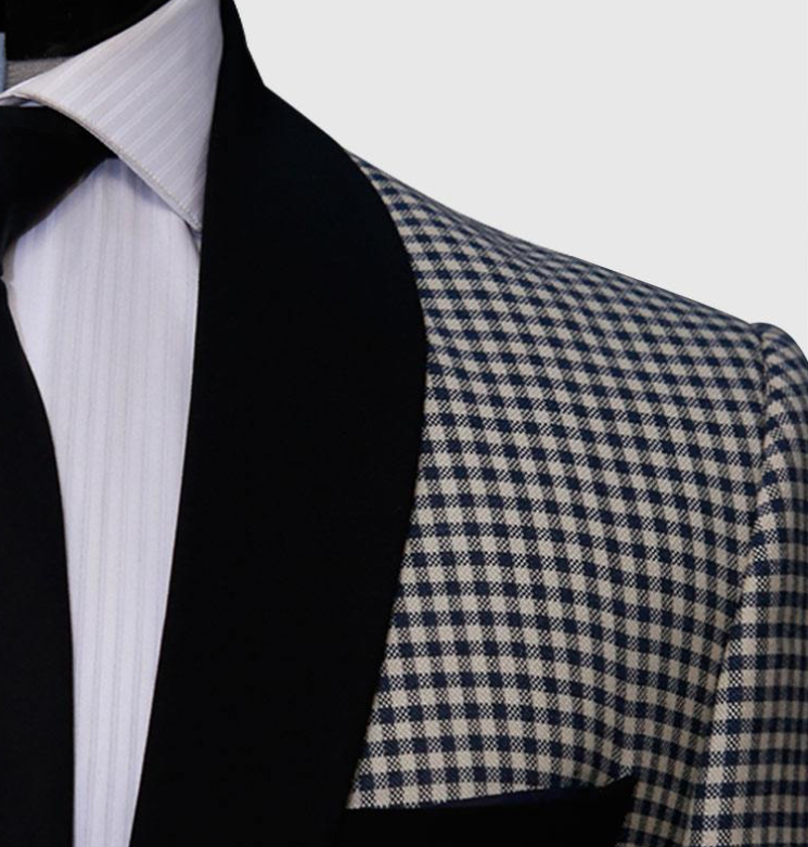 Elegant 2-Piece Men's Suit Slim Fit Houndstooth Blazer & Pants Set - Wedding, Prom, Dinner Party Formal Attire for Groom & Best Man (CB2234) | Perfect for Special Occasions & Business Events