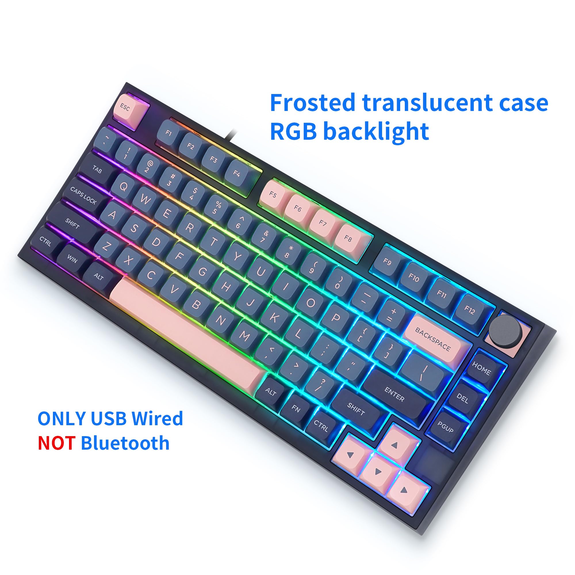 GK75 RGB Gaming Keyboard - Hot Swappable Gateron Yellow Switches, PBT Keycaps for Win/Mac - Perfect for Esports & Typing