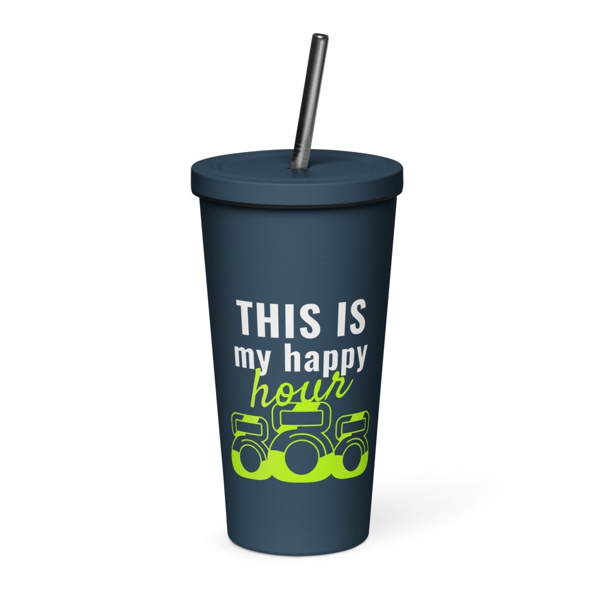 My Happy Hour Workout Tumbler - Insulated Stainless Steel Water Bottle for Gym, Running & Yoga | Keeps Drinks Cold 24 Hours | Perfect for Fitness, Office & Outdoor Activities