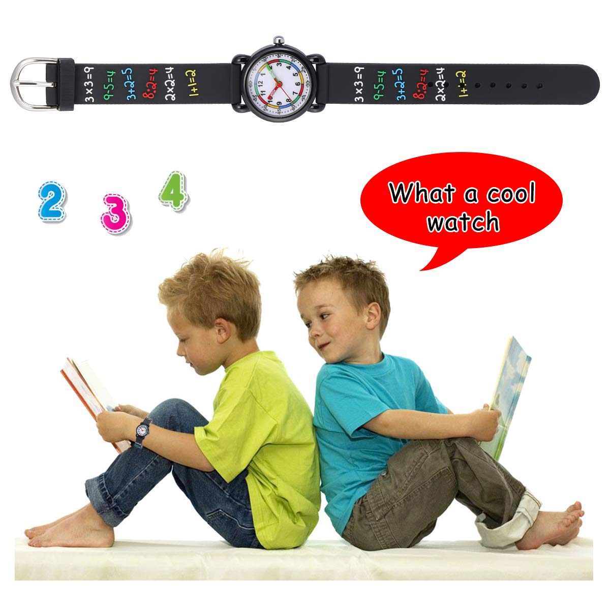 **Jewtme Cute Analog Kids Watch for Toddlers Ages 3-8 - 3D Silicone Cartoon Watch for Boys & Girls - Perfect for Learning Time & School Activities**