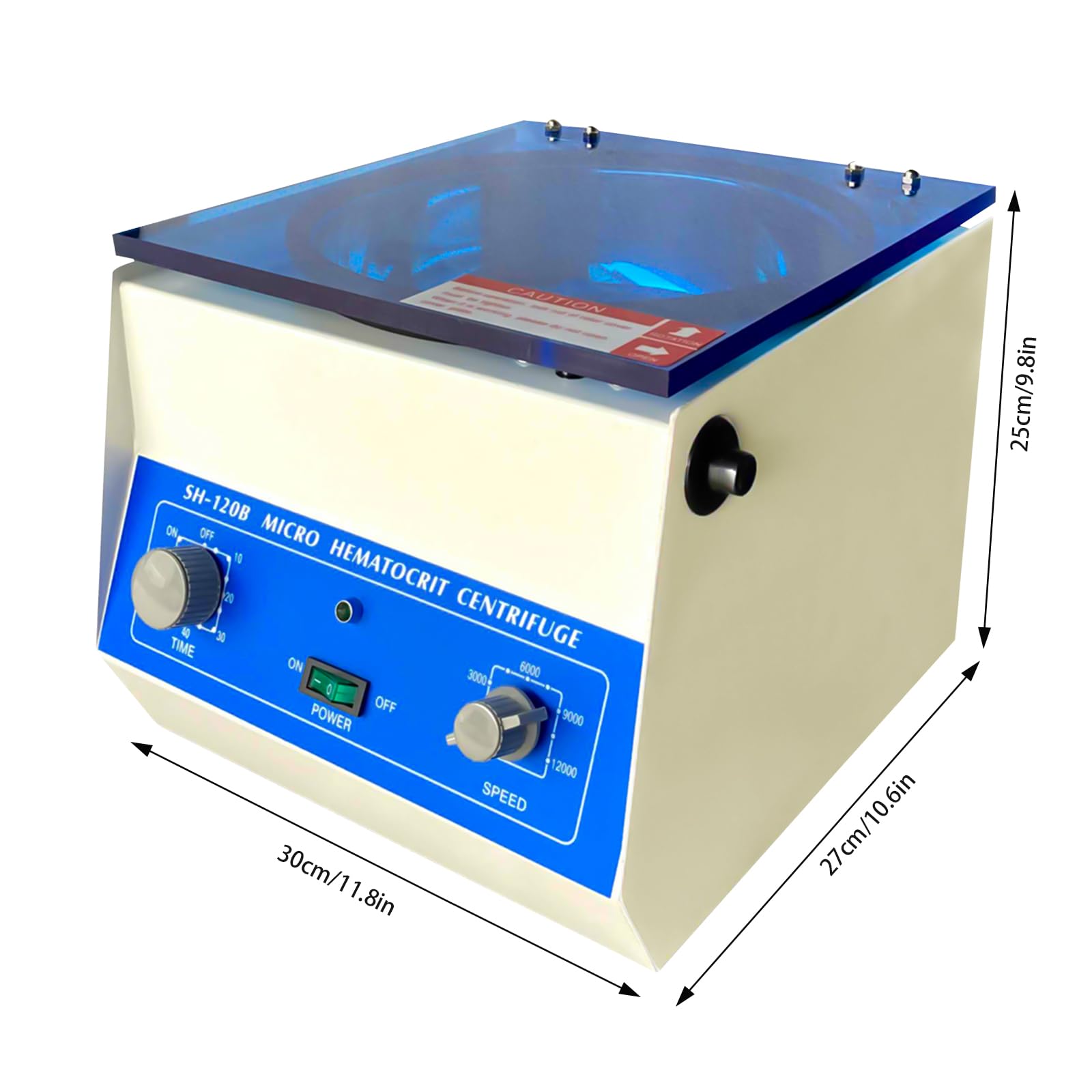 110V 100W SH-120B Lab Centrifuge Machine - High Speed Electric Medical Centrifuge for Microhematocrit Testing | Ideal for Hospitals, Clinics & Medical Laboratories