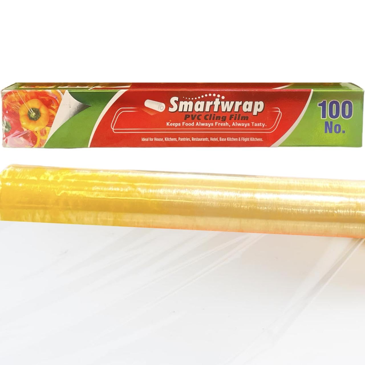 100m Biodegradable Cling Wrap Roll - Microwave Safe, Non-Sticky Transparent Food Wrap for Kitchen Storage & Meal Prep | Eco-Friendly Plastic Wrap for Leftovers, Sandwiches & Food Preservation