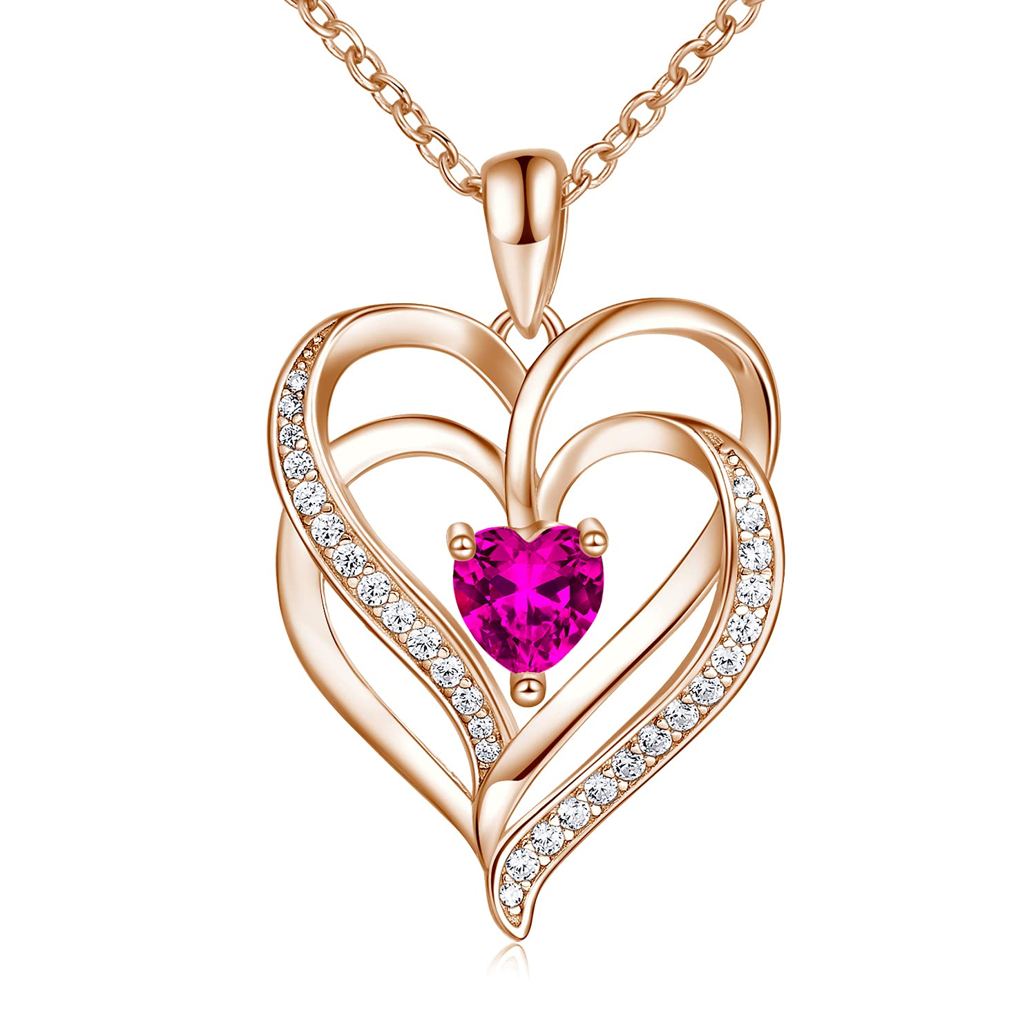 925 Sterling Silver Birthstone Necklace for Women - Heart Pendant Jewelry for Mom, Grandma, Sister & Best Friends | Perfect Graduation, Anniversary & Birthday Gift | Elegant Everyday Wear & Special Occasions