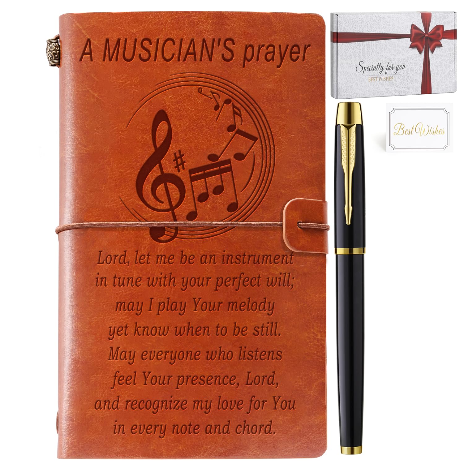 Music Teacher Gifts - Leather Journal Notebook for Women & Men - Perfect for Birthday, Graduation, Christmas
