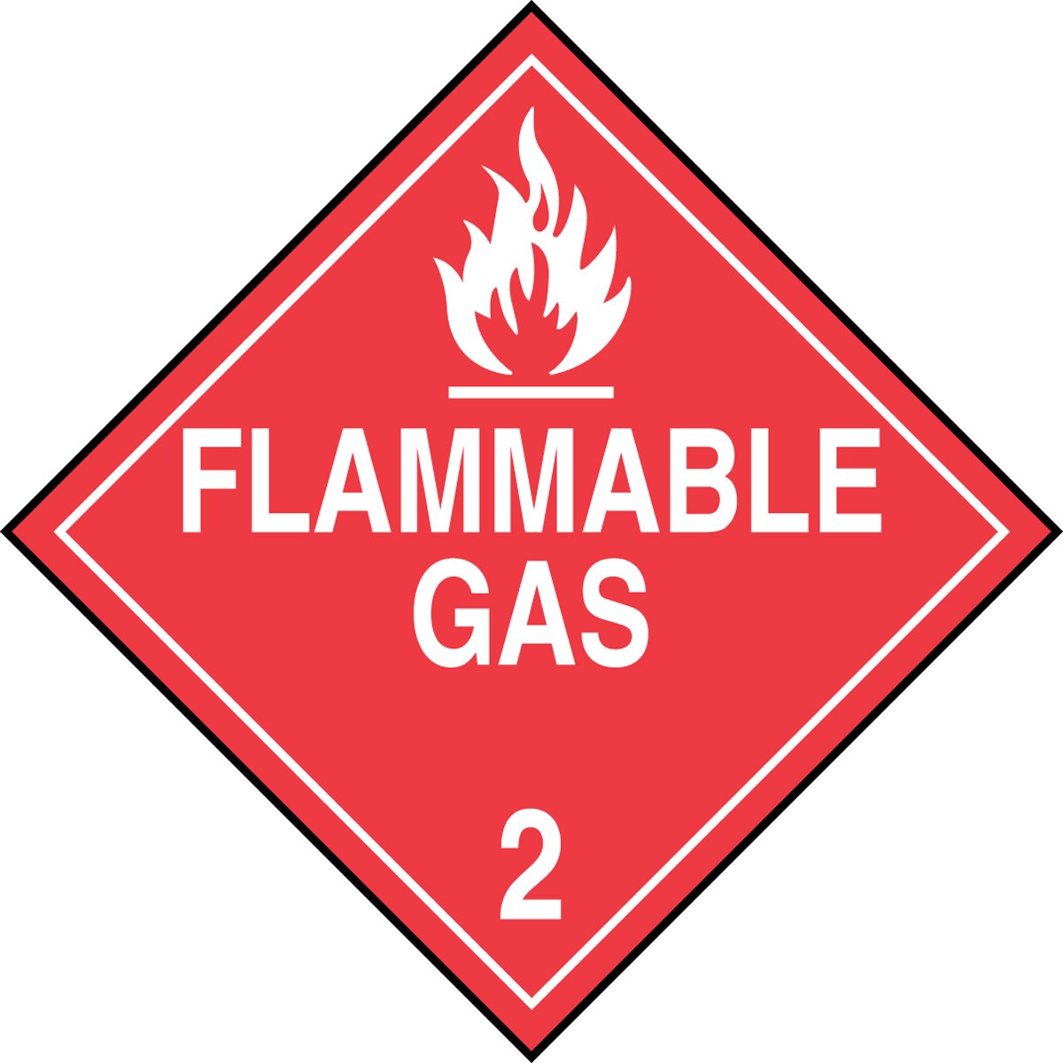 Accuform MPL202CT100 Flammable Gas 2 DOT Placard - 10.75