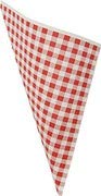 K-14 Mini Plus Size Red & White Check Disposable Paper Cones - 5.5 oz Food Service Holders for French Fries, Ice Cream, Cotton Candy & Snacks - European Made - Pack of 100 - Perfect for Carnivals, Food Trucks & Party Catering