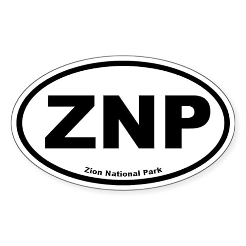 White - Zion National Park Oval Sticker