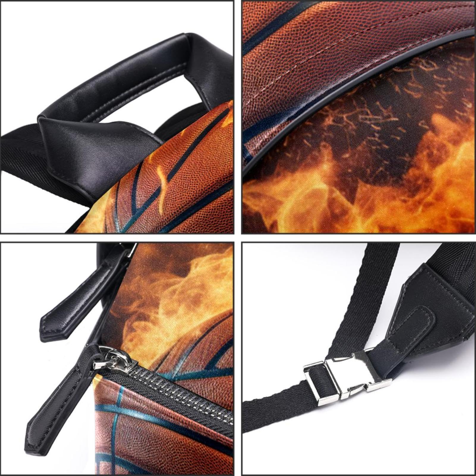 Stylish Flame & Retro Basketball Backpack - Durable Travel & Work Backpack for Men & Women - Perfect for Commuting, Gym, School & Outdoor Adventures