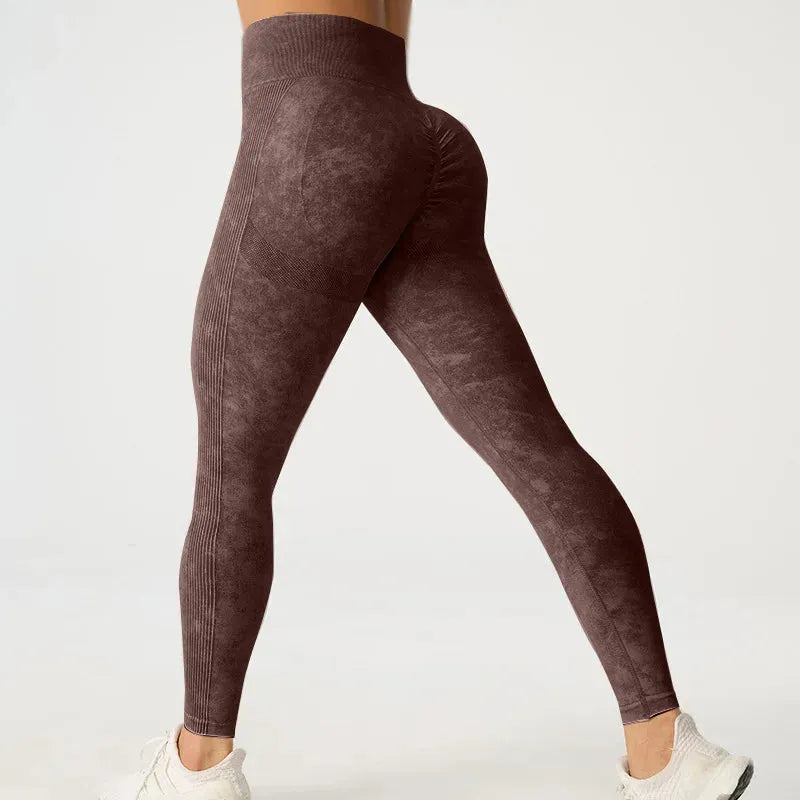 High Waisted Frosted Yoga Pants for Women - Tummy Control Workout Leggings with Hip Lifting Design, Quick Dry & Wrinkle Resistant - Perfect for Gym, Running, Pilates & Lounge Wear