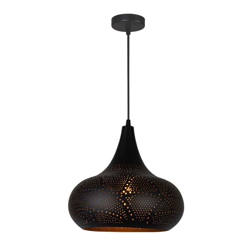 Industrial Style Black Frosted Iron Pendant Light - Adjustable Hanging Wire Chandelier for Restaurant, Farmhouse & Hot Pot Dining - Easy to Install Ceiling Lighting Fixture