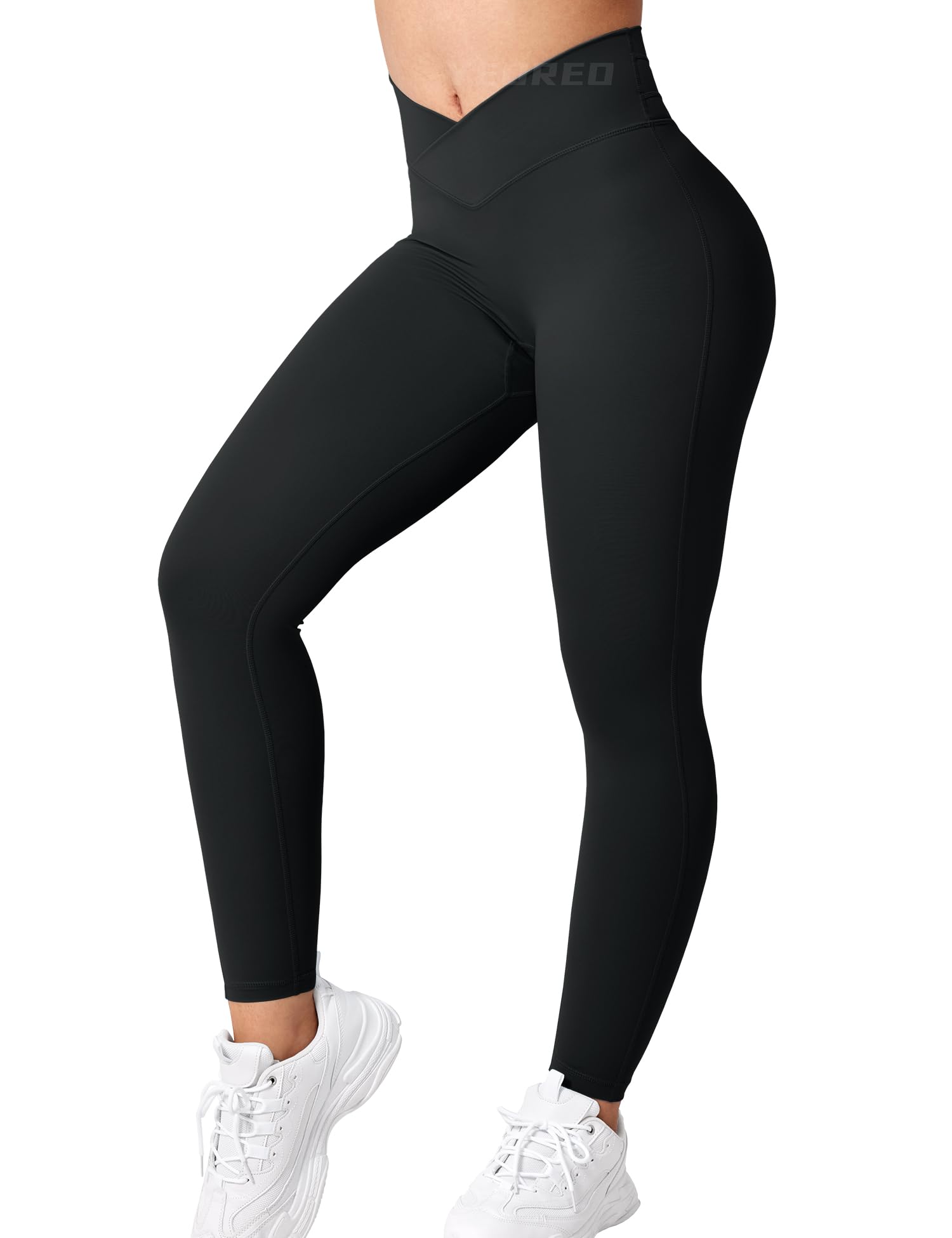 YEOREO High Waisted Workout Leggings for Women - Tummy Control & Butt Lifting Yoga Pants, Cross Waist Gym Compression Leggings | Perfect for Yoga, Running, Gym & Everyday Wear