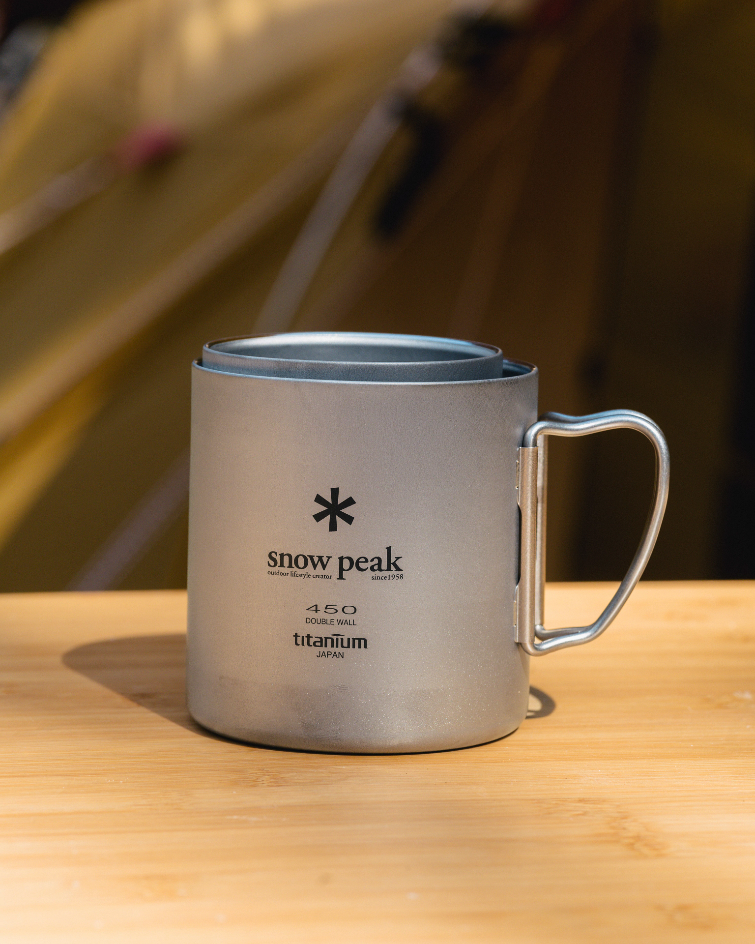 Double Wall Insulated Titanium Camping Mug 450ml - Lightweight & Durable for Outdoor Hiking, Travel & Hot/Cold Beverages
