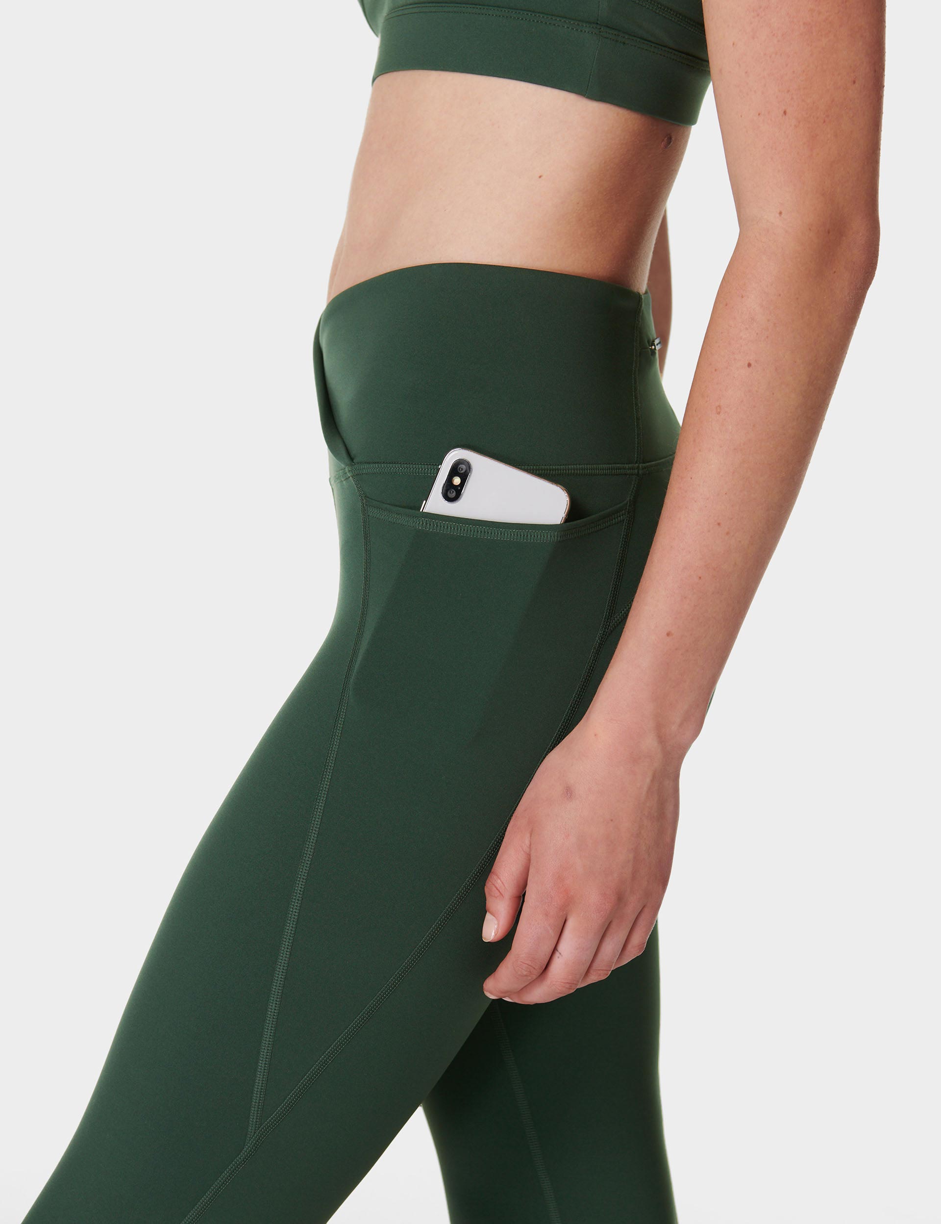 Power Bootcut Wrap Waist Yoga Pants for Women - High Waisted Workout Trousers with Tummy Control - Comfortable Gym Leggings for Running, Pilates & Lounge Wear (Trek Green)