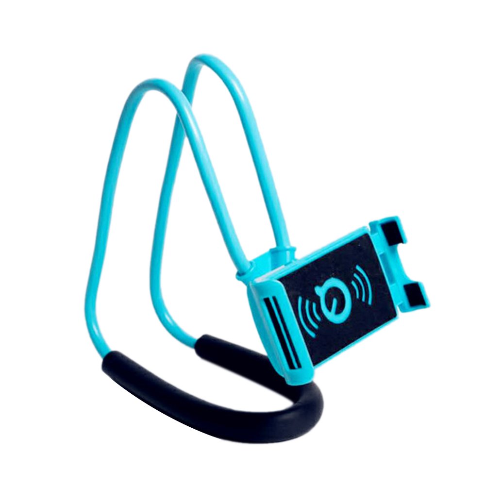 Ergonomic Neck Cell Phone Holder - Adjustable Desk, Bed, Bike & Motorcycle Phone Mount - Lazy Bracket Mobile Stand (Blue) | Perfect for Work, Gaming, Reading & Travel Accessories