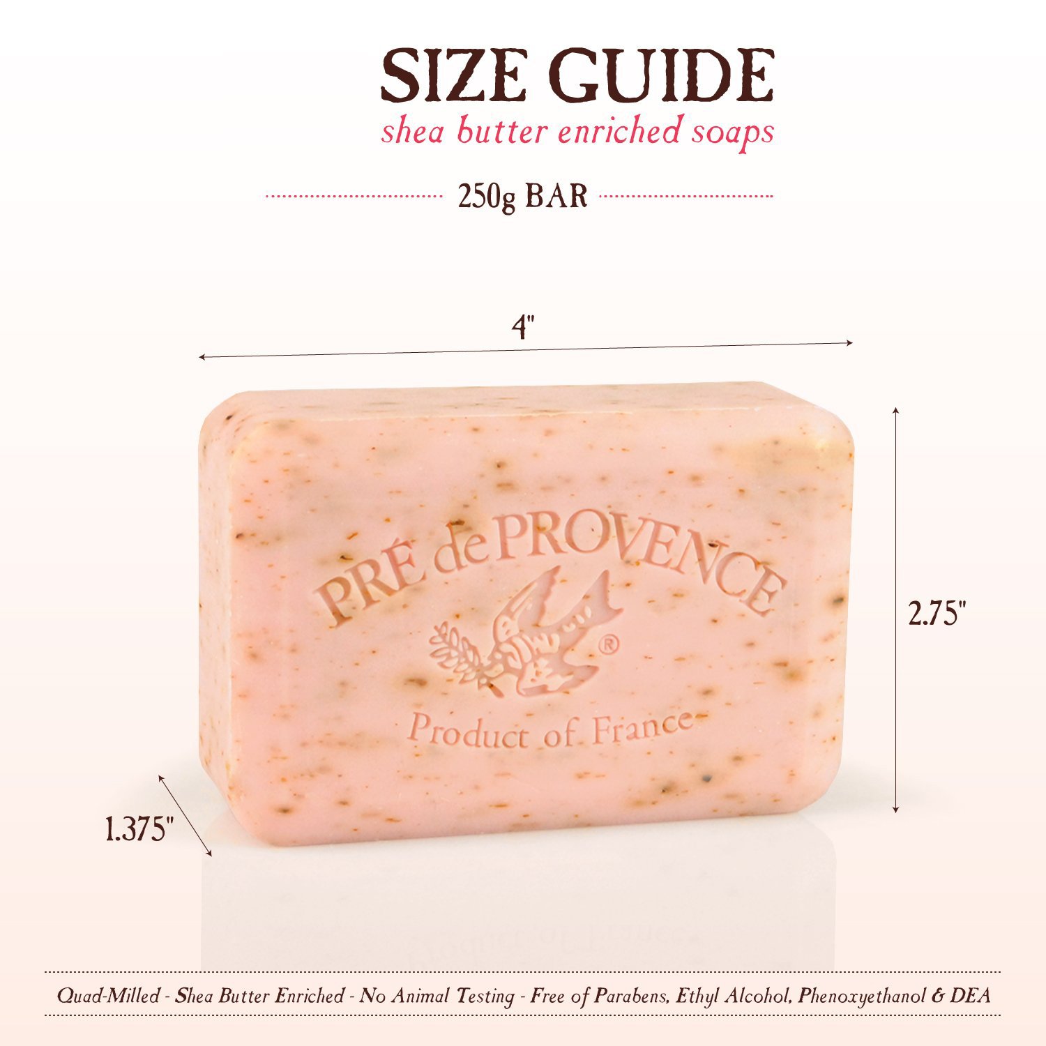 Pre de Provence Artisanal French Soap Bar with Shea Butter & Coconut Oil - 250g (8.81oz) - Moisturizing, Natural Ingredients - Perfect for Dry Skin Care, Bath & Shower, Gift Sets