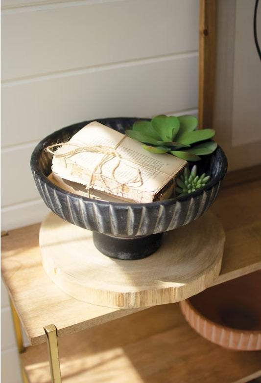 Premium Black Wash Footed Clay Bowls - Handcrafted Ceramic Serving Dishes for Soups, Salads & Desserts | Perfect for Farmhouse Dining, Rustic Weddings & Boho Home Decor