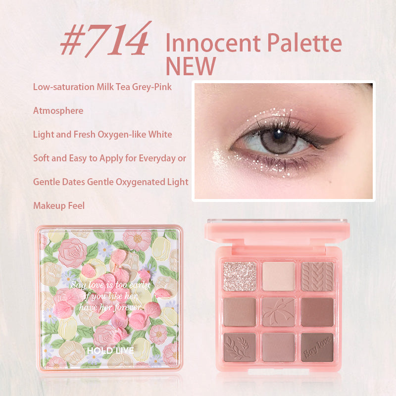 HOLD LIVE Paris Garden Eyeshadow Palette - 18 Color Matte & Shimmer Eyeshadow Set for Women, Vegan & Cruelty-Free - Perfect for Day & Night Makeup Looks