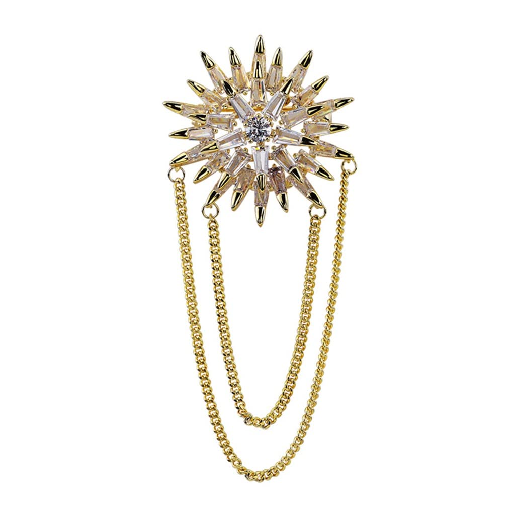 MJWDP Vintage Brooch Pin for Men & Women - Elegant Corsage Chain Accessory for Suits, Shirts & Necklines - Perfect for Weddings, Prom & Formal Events