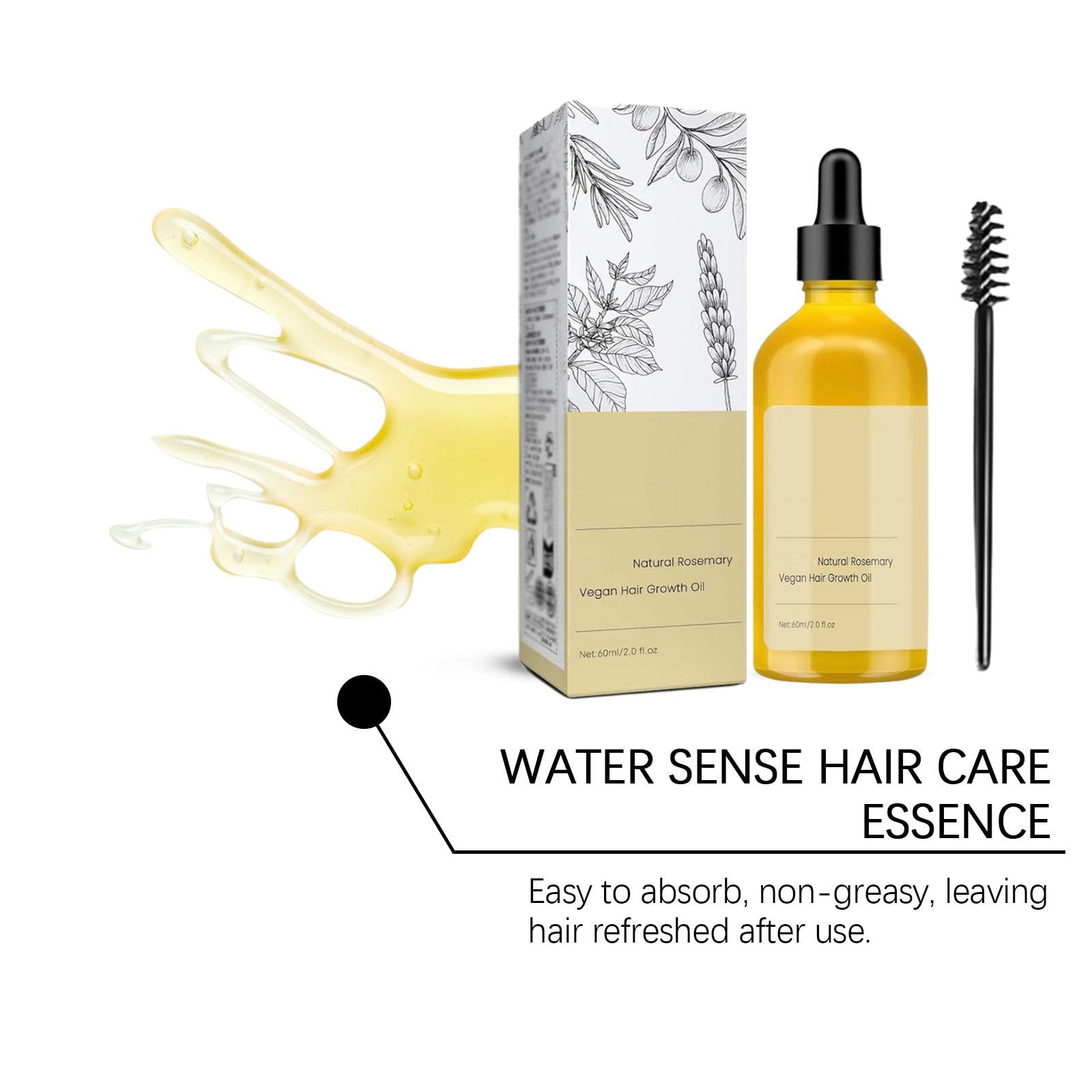 Natural Rosemary Essential Oil for Hair Growth - Organic Hair Growth Treatment with Shampoo - Promotes Thicker, Healthier Hair for Men & Women - Perfect for Daily Scalp Massage & Hair Care Routine