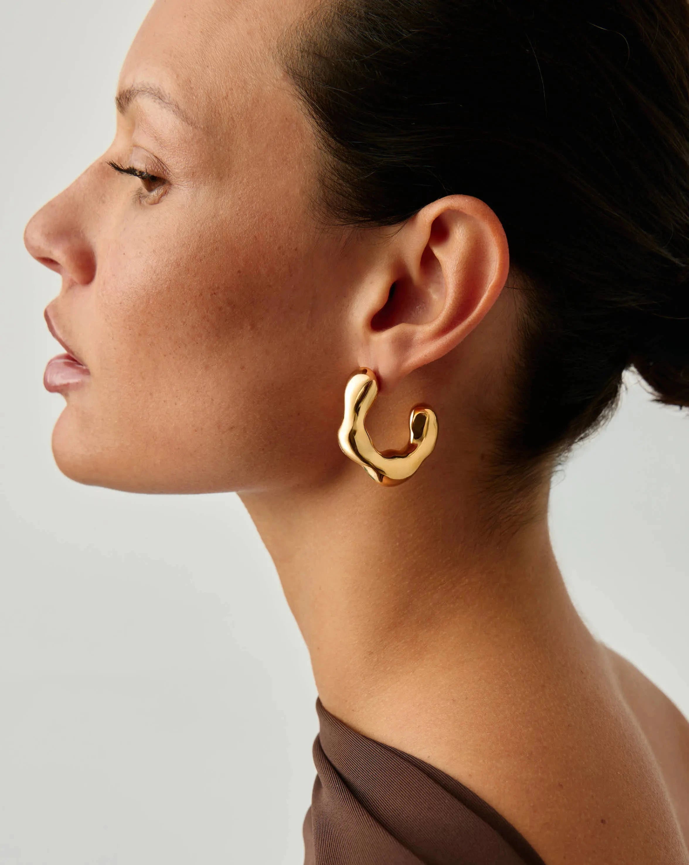 Eny Puffy Large Hoop Earrings | 18k Gold Plated Statement Earrings for Women | Perfect for Parties, Weddings & Everyday Wear