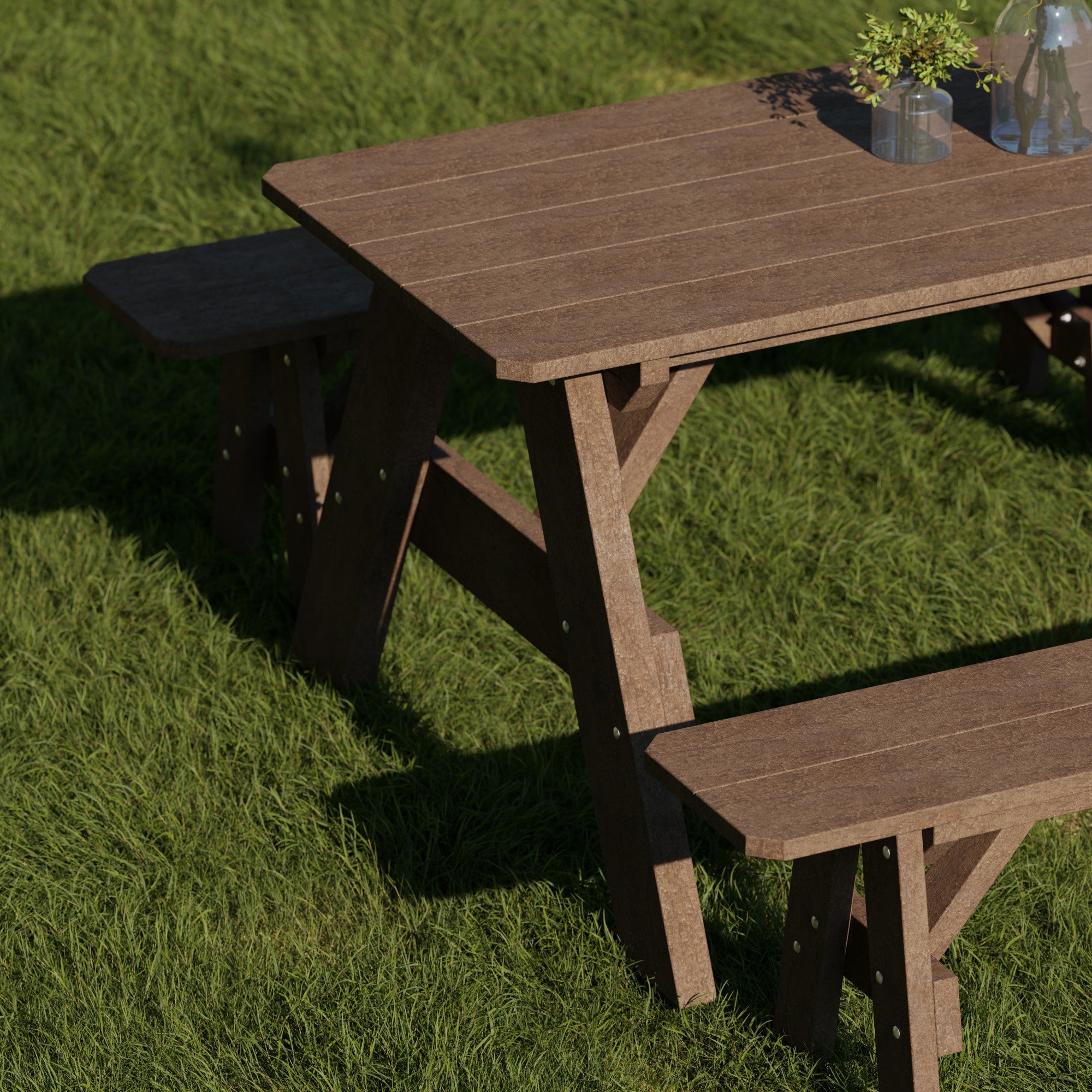 Heritage 72-Inch Outdoor Picnic Table with Detachable Benches - Perfect for Backyard BBQs, Camping & Family Gatherings