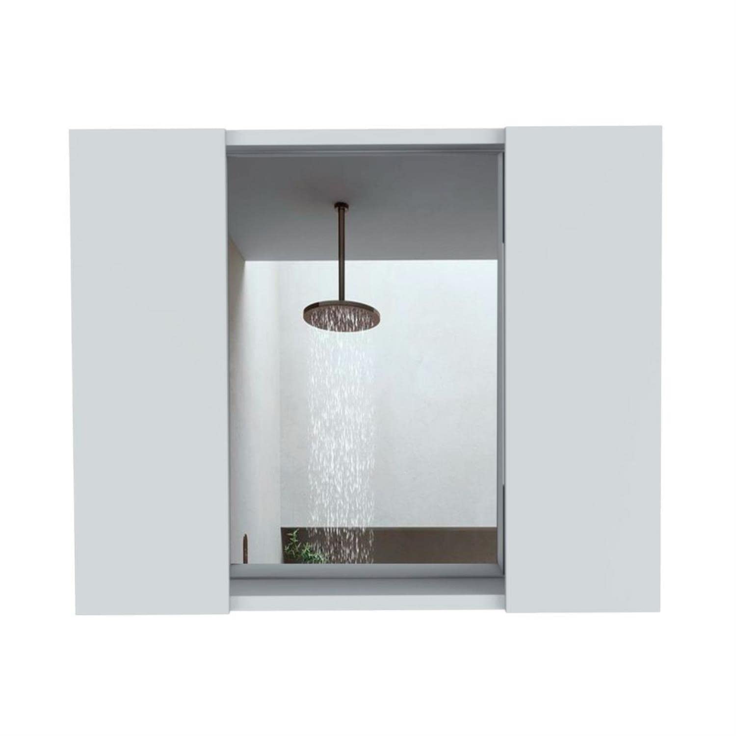 White Garnet Medicine Cabinet with Mirror - 6 Adjustable Inner Shelves & External Shelf for Bathroom Storage | Perfect for Organizing Toiletries, Makeup & Skincare Products
