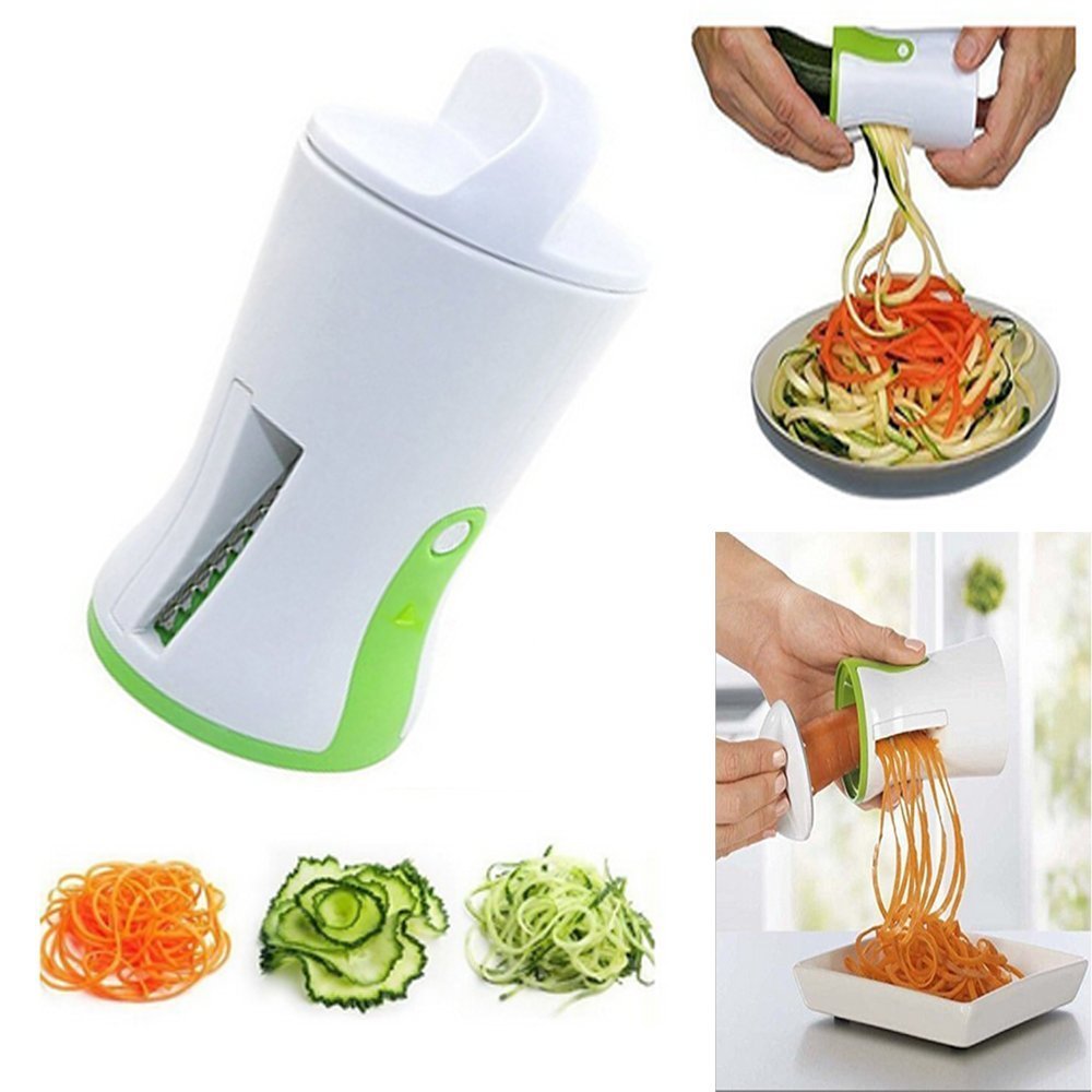 1PC Spiral Funnel Vegetable Grater - ABS & Stainless Steel Carrot Cucumber Slicer, Chopper & Spiral Blade Cutter for Salad, Pasta & Healthy Snack Preparation