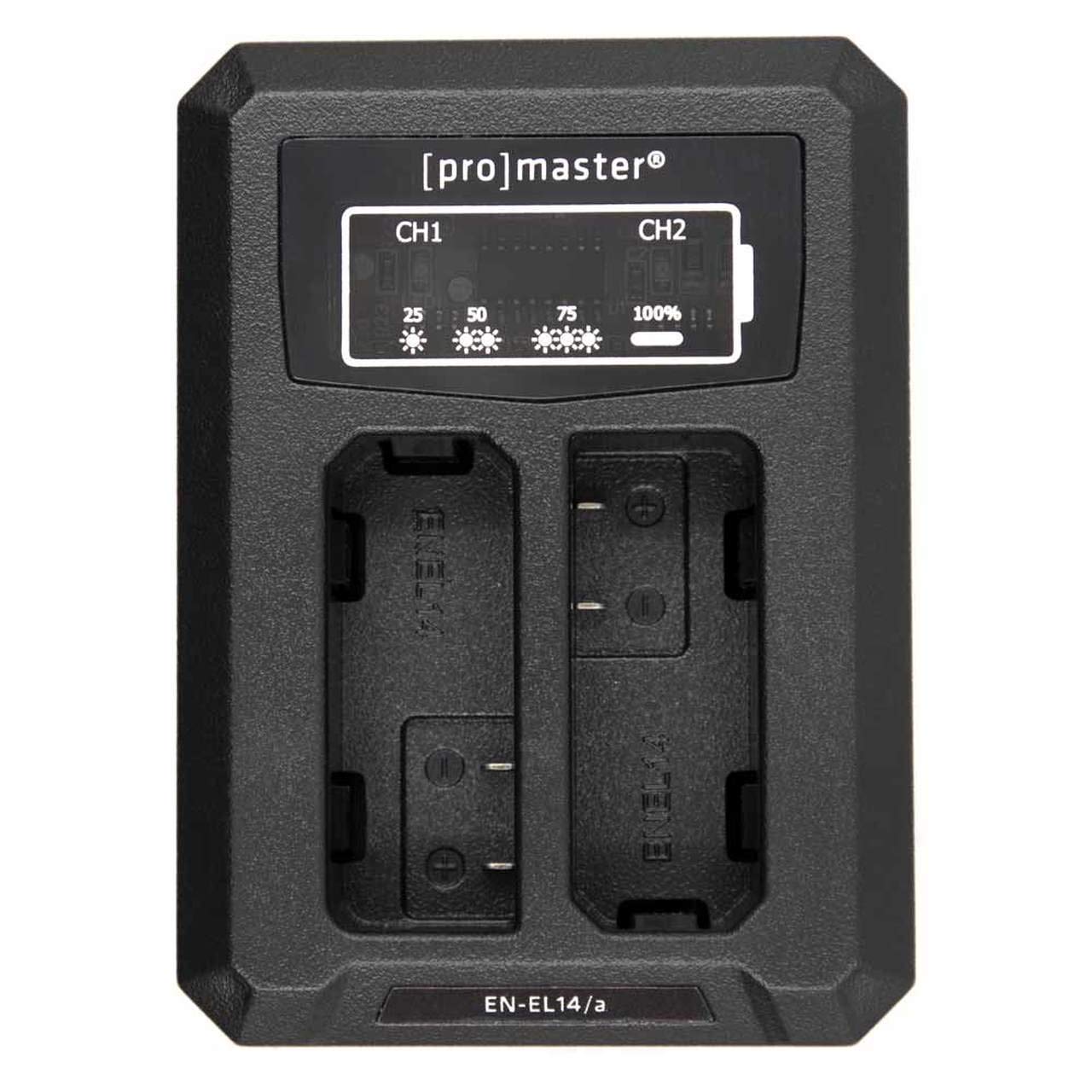 ProMaster Dually USB Charger for Nikon EN-EL14 Battery (Model 4931) - Fast Dual Charging for Nikon DSLR Cameras - Perfect for Travel & Professional Photography