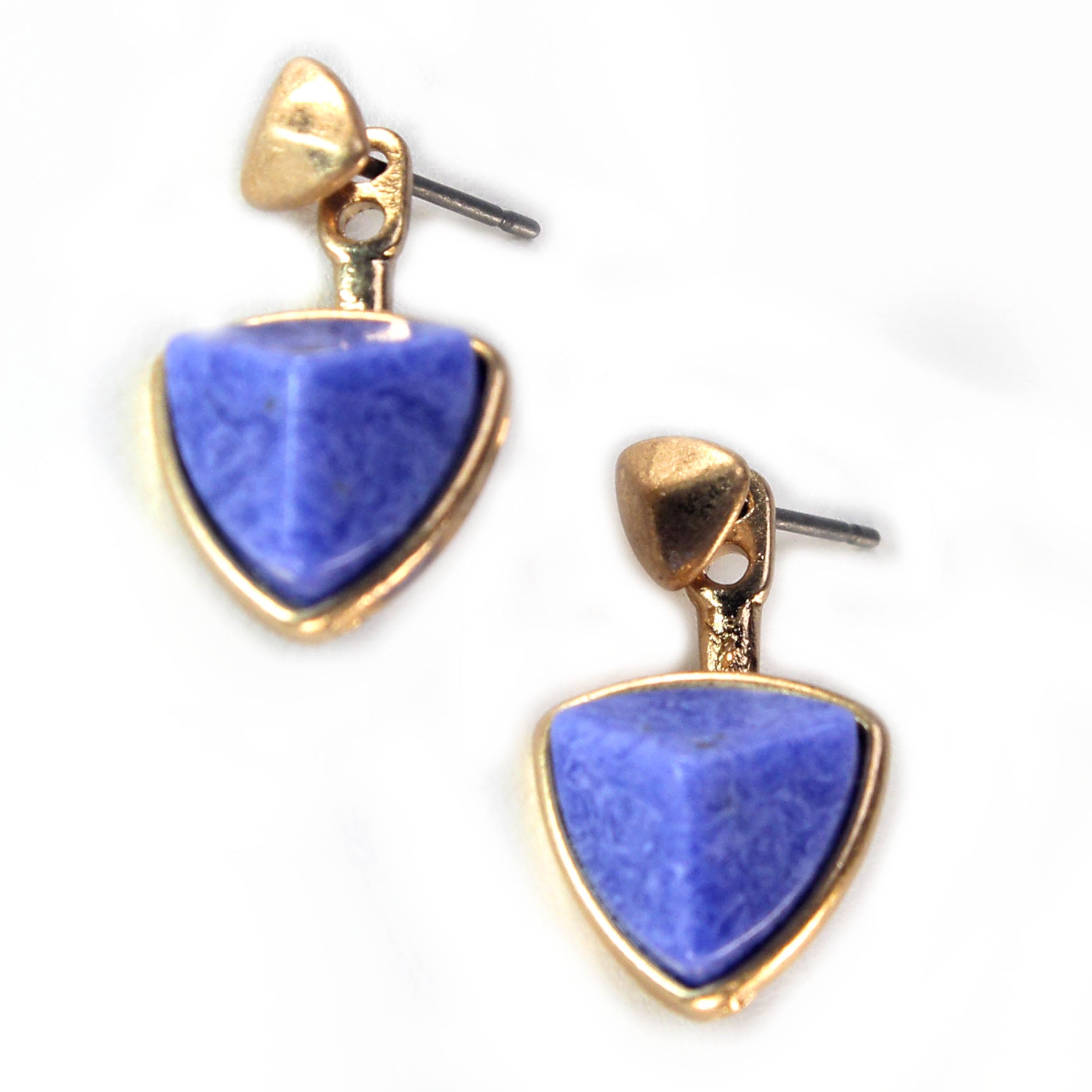 Elegant Navy Blue Faux Stone Earrings for Women – Lightweight Dangle Earrings for Casual & Formal Occasions
