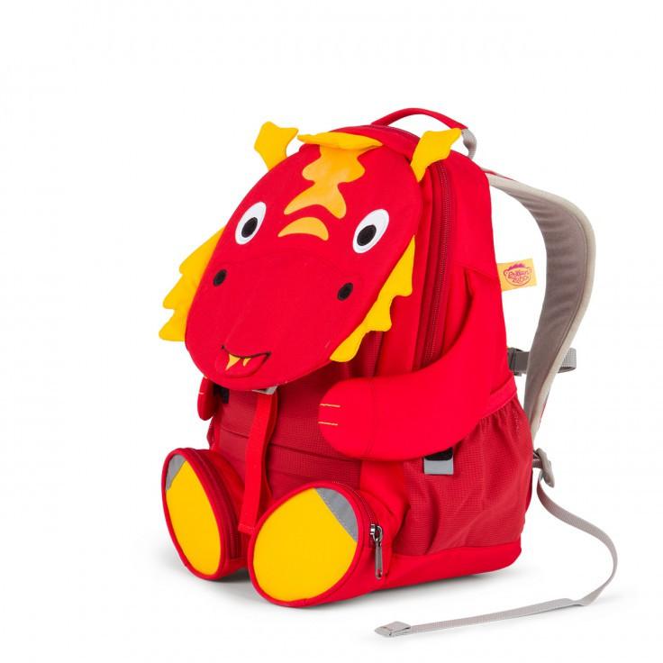 Affenzahn Large Daria Red Dragon Backpack - Durable Kids School Bag for Boys & Girls - Perfect for School, Travel, and Outdoor Adventures