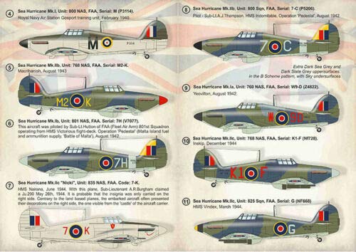 1:72 Scale Hawker Sea Hurricane Wet Decal Model Kit - Print Scale 72-383 for Aircraft Model Builders and Collectors - Perfect for WWII Aircraft Displays and Dioramas