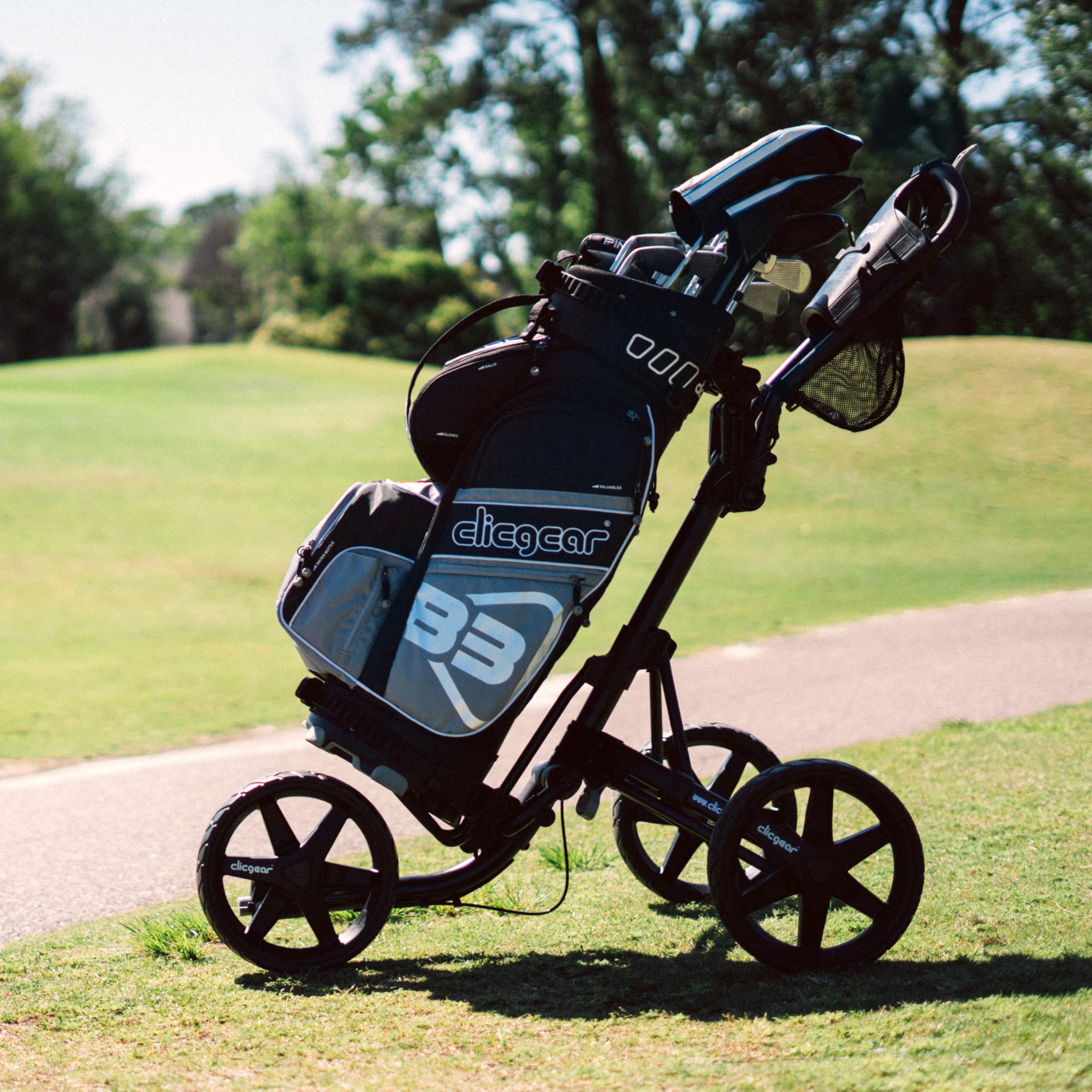 Clicgear Model 4.0 Golf Push Cart - 3-Wheel Foldable Walking Golf Cart for Men & Women | Lightweight & Durable | Perfect for Golf Courses, Driving Range & Outdoor Sports