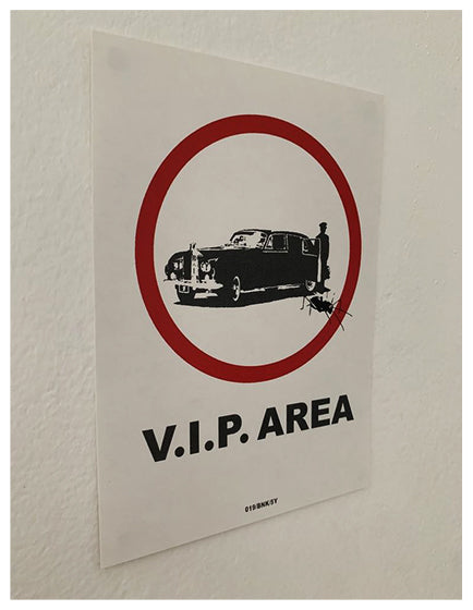 Banksy VIP Area Sticker - Unique Street Art Decal for Laptops, Phones & DIY Projects - Perfect for Urban Art Lovers & Home Decor
