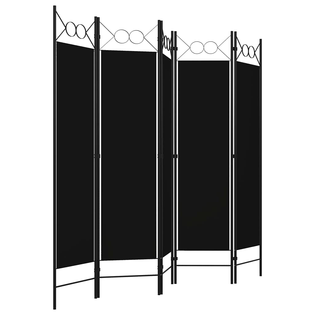CHARMMA 5-Panel Room Divider Privacy Screen with Sturdy Metal Frame - 78.7