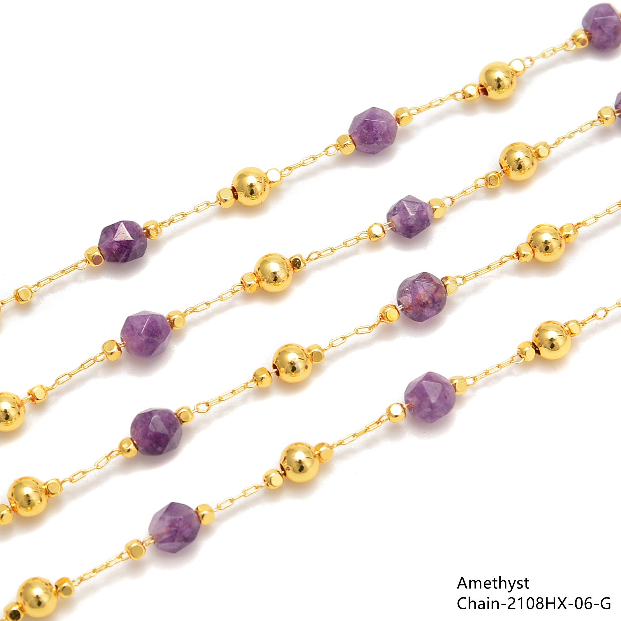 6mm Diamond Cut Beads Multi Gemstone Chain - 1 Meter Per Bag for Jewelry Making, DIY Bracelets, Necklaces & Craft Projects