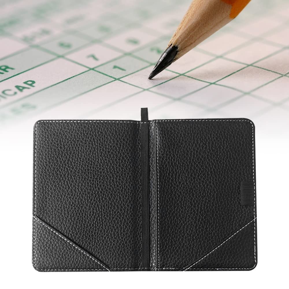 MiOYOOW Genuine Leather Golf Scorecard Holder - Portable Golf Yardage Book Keeper | Waterproof Golf Accessories for Score Tracking | Perfect for Golf Tournaments & Practice Rounds