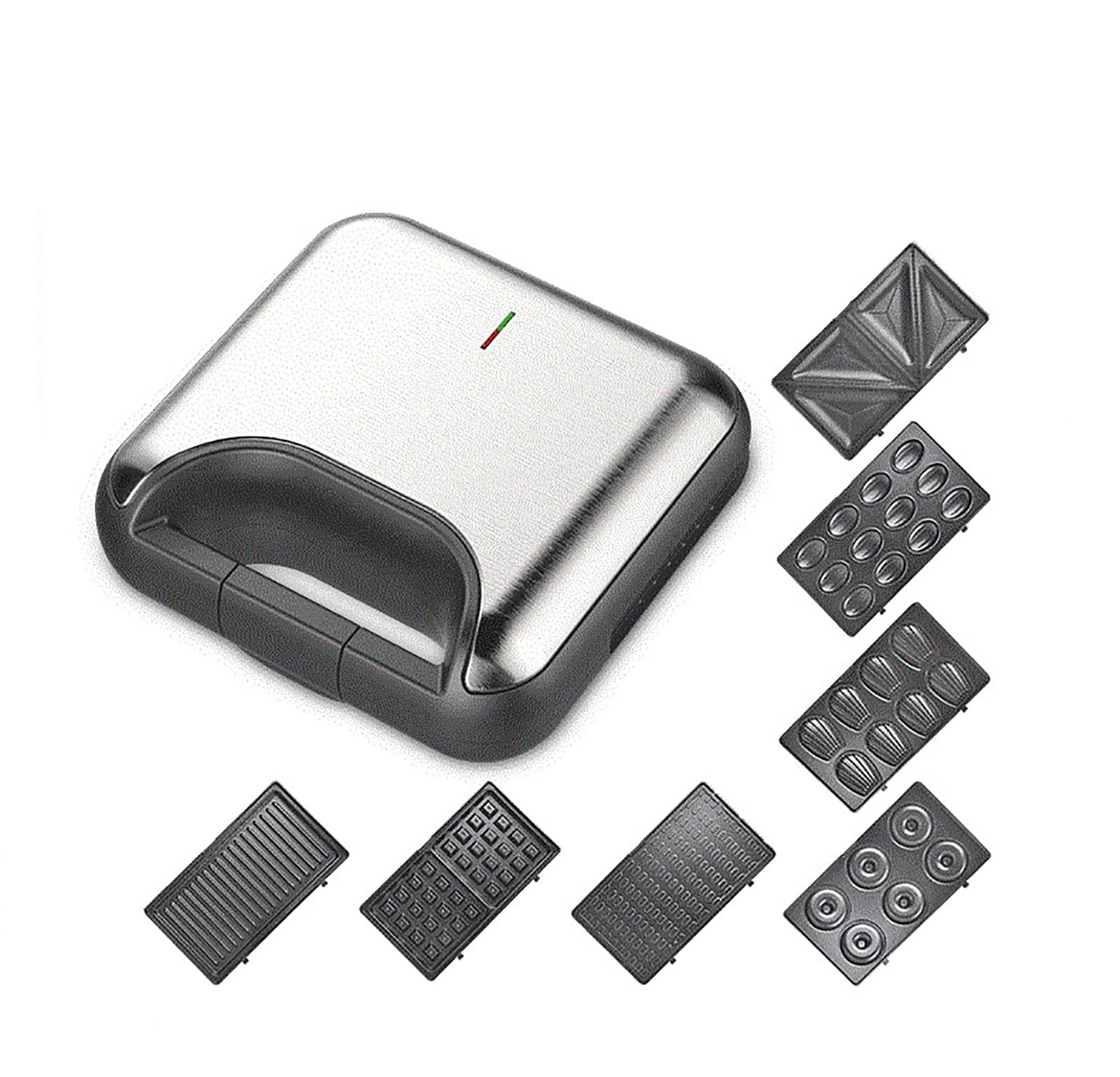 Non-Stick Waffle Maker & Panini Press Grill with Detachable Plates & LED Indicator - Perfect for Breakfast Sandwiches, Toasties, and Grilled Paninis at Home