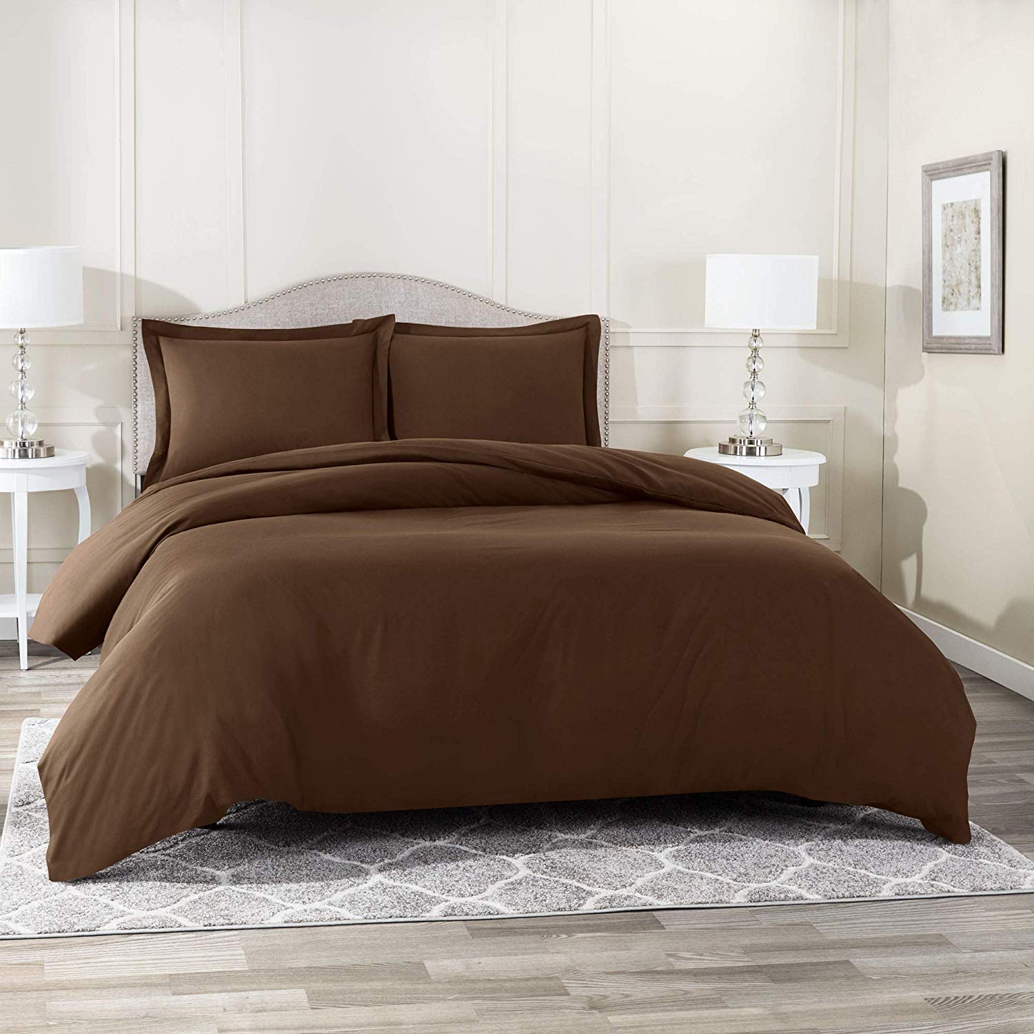 Premium Organic Cotton 2-Piece Bedding Set - 300 GSM, 500 Thread Count - Twin XL Chocolate Brown - Duvet Cover & Comforter - Soft & Breathable for All-Season Comfort - Perfect for Guest Rooms, Dorms & Cozy Bedrooms