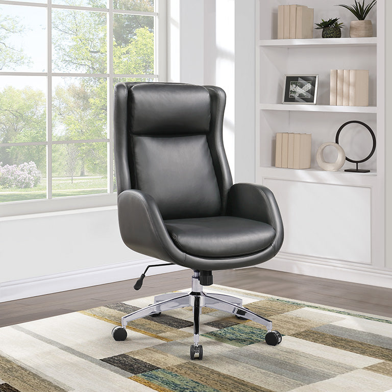 OSP Furnishings Blanchard Faux Leather Office Chair - Ergonomic Executive Desk Chair with Adjustable Height & Swivel - Perfect for Home Office, Gaming & Workspaces