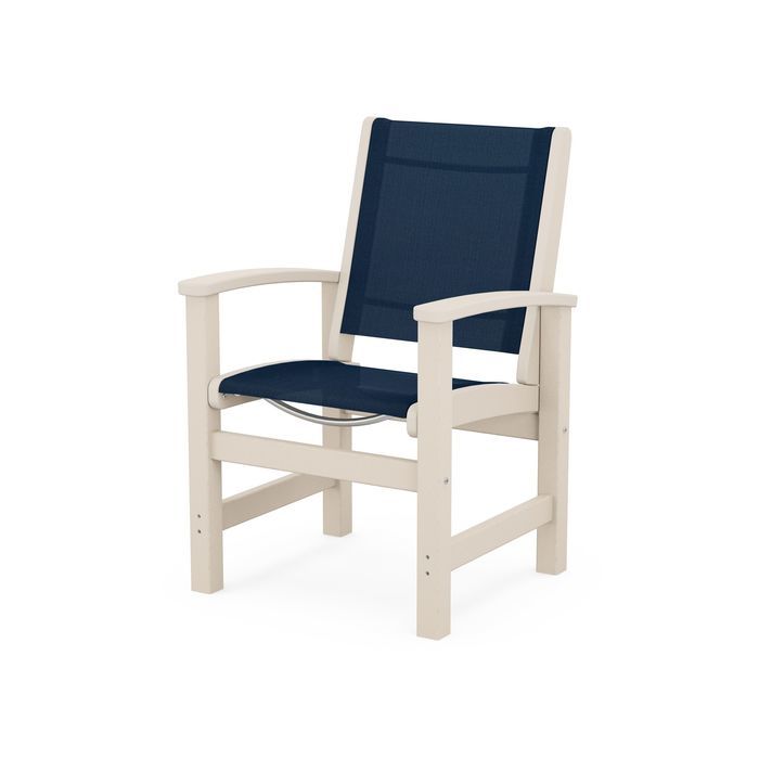 POLYWOOD Coastal Dining Chair - Weather-Resistant Outdoor Furniture, All-Weather Adirondack Chair for Patio, Deck, Garden & Poolside - Perfect for Backyard, Beach House & Waterfront Dining
