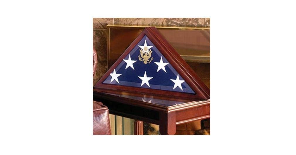 Premium Folded Flag Display Case - American Flag Shadow Box for Military, Memorial, and Patriotic Decor - Perfect for Home, Office, or Gift