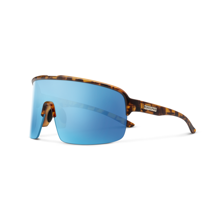 Amplify Matte Tortoise Sunglasses with Polarized Aqua Mirror Lenses - UV Protection for Outdoor Sports & Driving