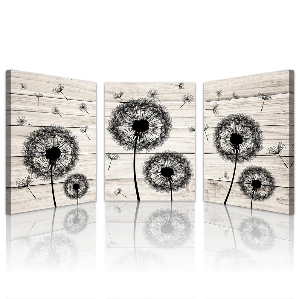 Lapremoly 3-Piece Canvas Wall Art Set - Abstract Dandelion Flower Paintings for Living Room, Bedroom, Office & Kitchen Decor | Modern Framed Artwork for Home & Interior Design