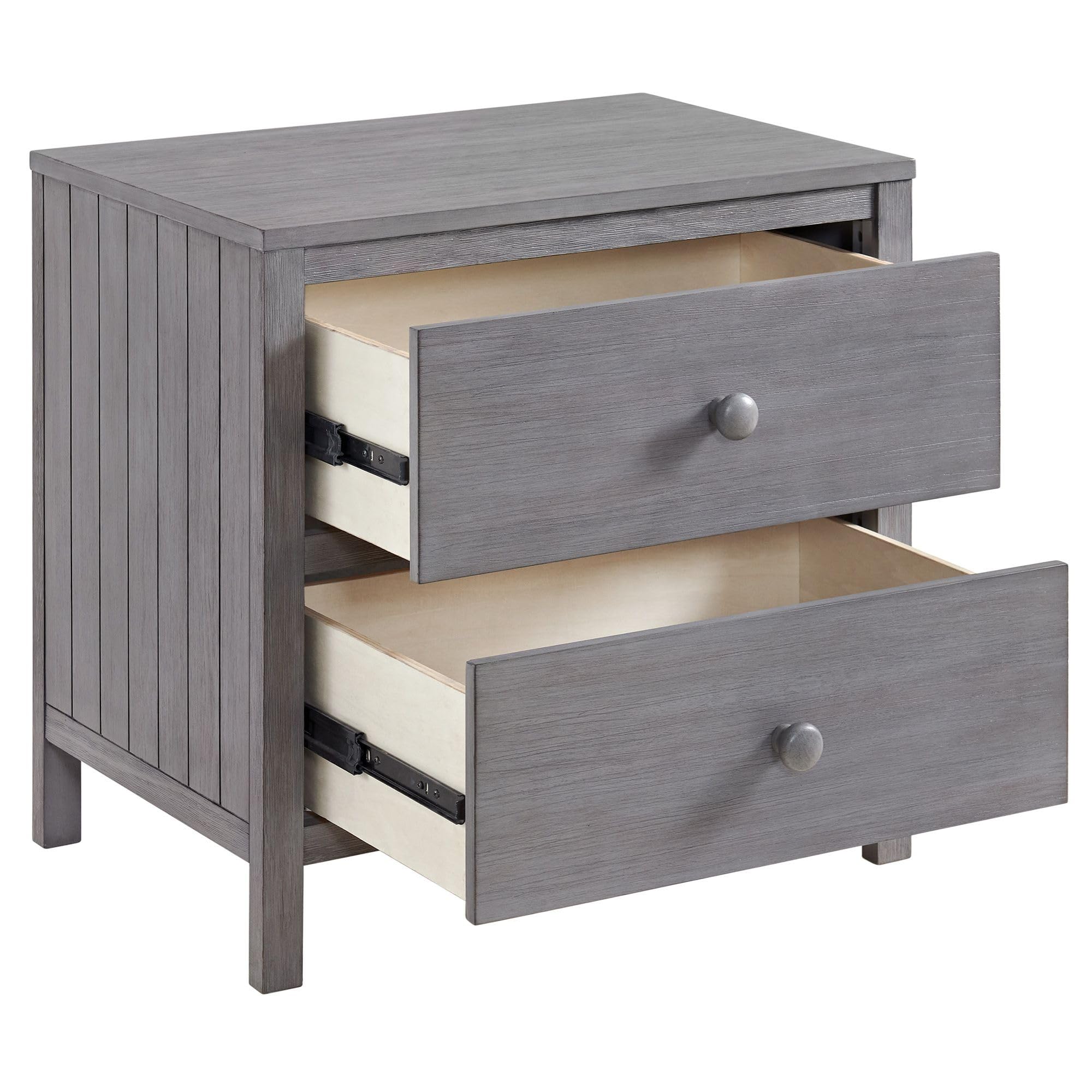 Soho Baby Everlee Nightstand in Graystone - Modern Nursery Bedside Table for Baby Room, Kids Bedroom & Toddler Sleep Space
