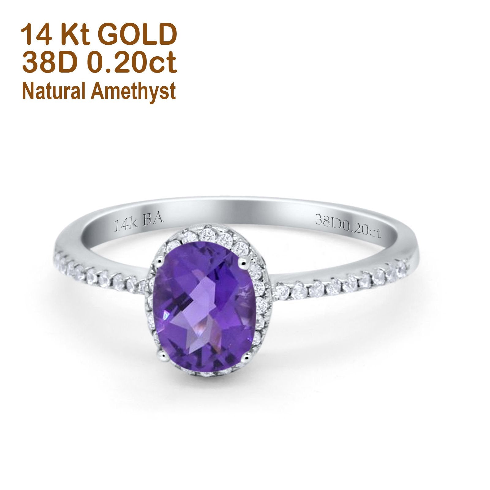 White Gold Natural Amethyst