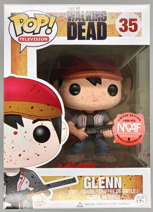 Funko Pop The Walking Dead TV Glenn Bloody Variant - Exclusive MoAF Collectible Figure - Perfect for Horror Fans & Comic Con Displays